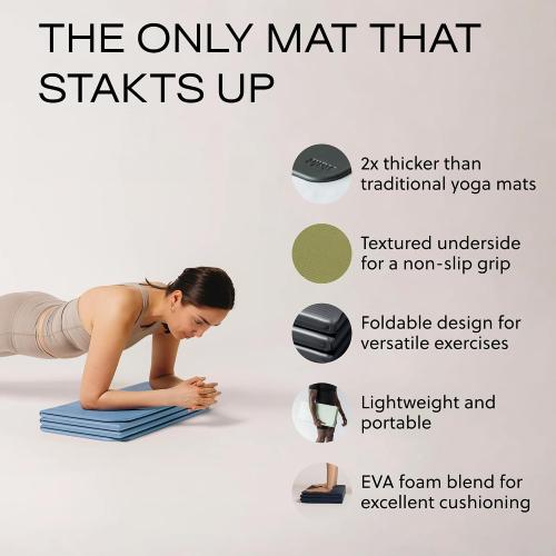 Stakt The Original Foldable Yoga Mat - Non-Slip | Premium foldable exercise & workout mat with non-slip surface, portable for studio or home use, as seen on Shark Tank