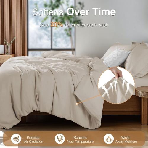 Comfort queen size cream color with its two pillowcases