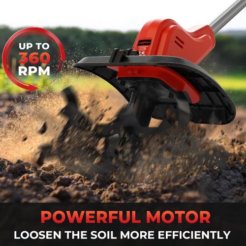 Cordless Tiller Cultivator for Milwaukee M18 Battery, 360RPM Electric Tiller for Gardening, 11.8in Tilling Width ＆ 8.6in Depth, Battery Powered Tiller for Lawn/Soil Cultivation ‼️Battery Not Included chips & scratches on blade lightly used‼️