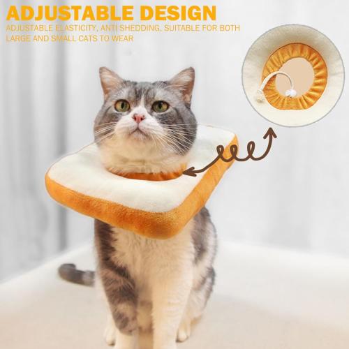 Cat Cone Collar Soft, Cute Toast Collar for Cats After Surgery, Adjustable Pet Neck Cones to Stop Licking for Kitten/Small Dog|Collars