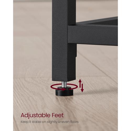 VASAGLE Computer Desk, Office Work Desk, 39.4 x 19.7 x 29.9 Inches, for Study, Bedroom, Home Office, Living Room, Ebony Black and Ink Black ULWD041B56