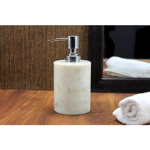 Color White Marble Soap/Lotion Dispenser - Stone Bathroom Accessories Set Marble Bath Set - White