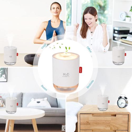 Portable Mini Humidifier, 500ml Small Humidifier for Bedroom Travel, White