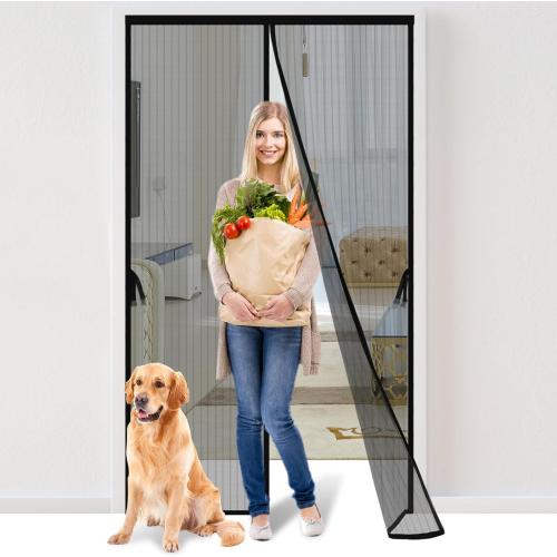 Magnetic Screen Door - Fits Door Opening 36 x 82 in, Actual Screen Size 38x83, Hands Free Mesh Partition,Heavy Duty Curtain Keeps Bugs Out, Frame Hook & Loop, Pet and Kid Friendly is