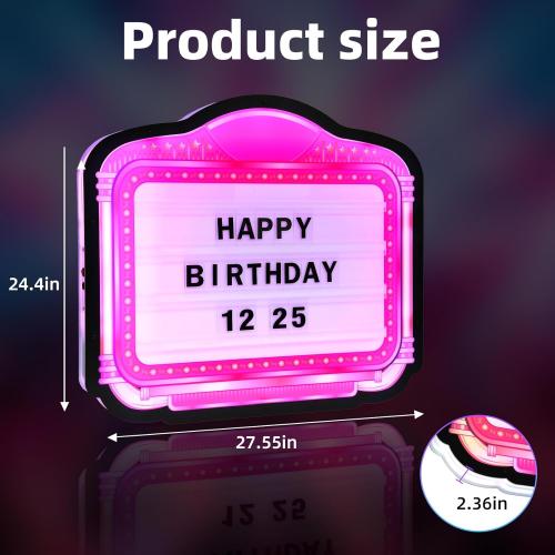 LED Letter Bottle Service Sign with Two Sets of Letters and Numbers that Can Be Freely Edited in Combination, Hand Holding Light Box Sign for Party, Bar & Night Club Birthday Parties