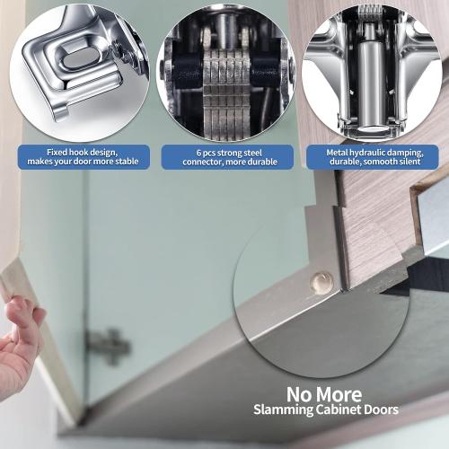 100 Pack Soft Closing Cabinet Hinges for Kitchen 1/2 Inch Partial Overlay Kitchen Cabinet Door Hinges 105 Degree Concealed with Mounting Screws for Frameless Face Frame Door