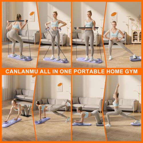 Pilates Board,Pilates Reformer Sets, Multifunctional Abdominal Pilates Board for Home Workout Equipment, Portable Foldable Ab Board Trainer Pilates Exercise Machine,Pilates Board for Women