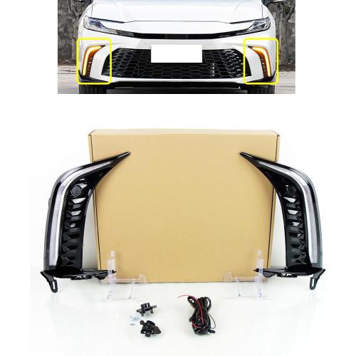 LED Fog Lights DRL Fits 2025 2026 Toyota Camry SE XSE | Front Bumper White Daytime Running Light, Amber Sequential Turn Signal, Driving Lamp, OEM Replacement Accessories