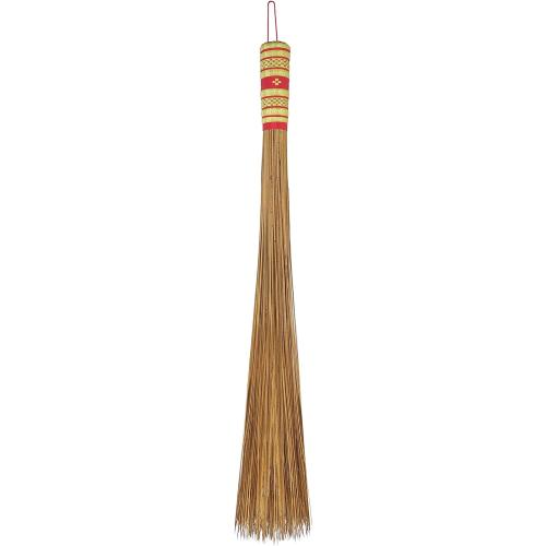 32 inch Multi-Surface Sturdy Outdoor Authentic Coconut Leaf Broom Asian Heavy Duty Broom Thai Natural Coconut Leaf Broom (Country Rustic) (1 Piece)
