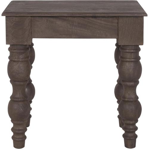 Casartis Living James French Country Side Table with Drawer (Coffee Brown)