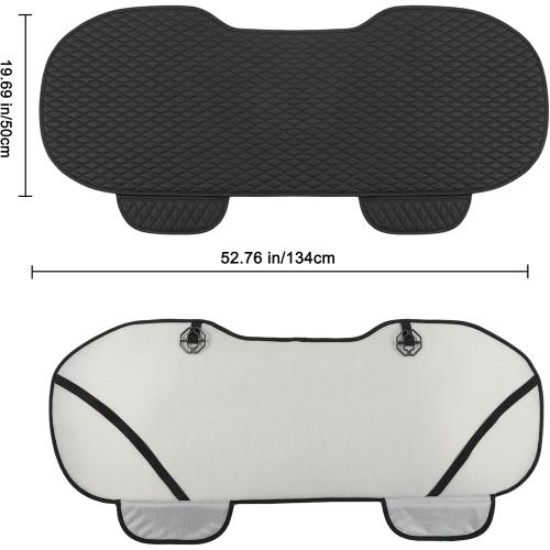 West Llama Pu Leather Car Seat Bottom Covers Protectors Include 1 Rear Bench Seat Cover Universal Fit 90% Vehicles,Black