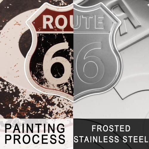 HANTAJANSS Route 66 Road Signs Vintage Room Decor Metal Sign Retro Road Sign Tin Decor Sign for Home, Room & Garage Wall Decoration 12× 12 Inches