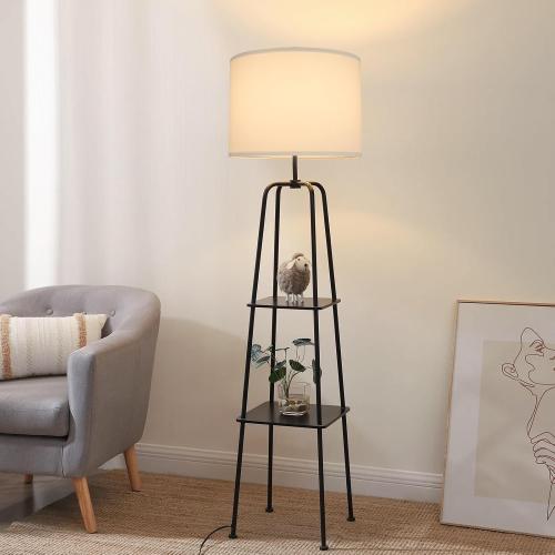 White Lamp Shades Set of 2, Drum Large Lampshades 13 Top x 13 Bottom x 10 High, Replacement Lamp Shades Natural Linen for Table Lamps Floor Lamps, Easy Assembly Required