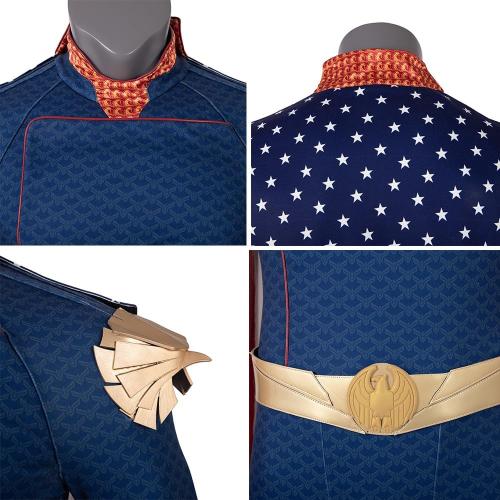 Size S...Mens Homelander Cosplay Costume, Homelander Battle Suit Antony Starr Jumpsuit Cloak Outfits for Halloween Xmas Party