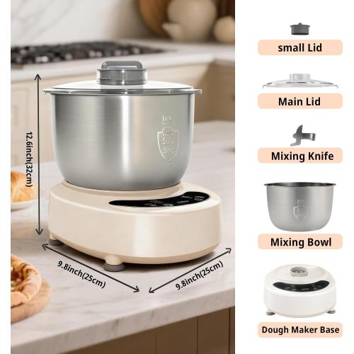 VONCI Electric Dough Maker with Ferment Function,7.3QT (7L) Stainless Steel Dough Mixer Dough Mixer Machine with Fermentation & Timer for Bread, Pizza, Dumplings, Noodles.
