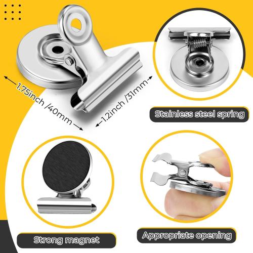 20 Pack Fridge Magnet Refrigerator Magnets, Strong Magnetic Clips, Heavy Duty Clip Magnets for Photo Displays, Whiteboard Magnets for Home, Office, Classroom, Job Ticket Holders