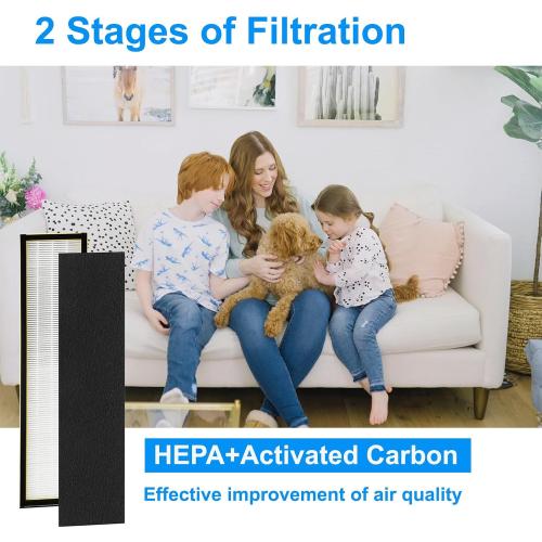 4 10FLT5000 Replacment Filter C is Combined by HEPA Activated Carbon Material,Compatible with Air Purifier AC5000, AC5000E, AC5250PT, AC5350B, AC5350BCA, AC5350W Filter-4HEPA 10Pre-Treatment Filter(4)