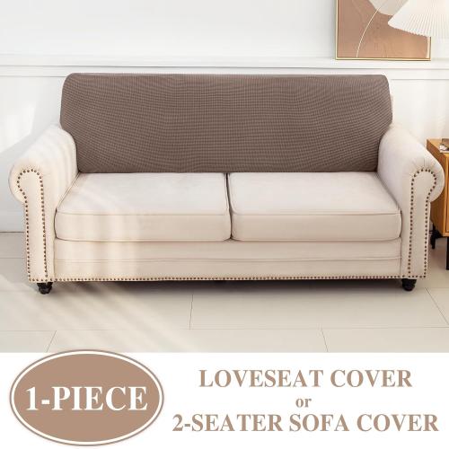 Couch Cushion Covers Seat Cushion Cover Stretch Couch Cover Separate Sectional Sofa Slipcovers Furniture Protector(3 Pieces for Seat or Sofa Backrest, Khaki)