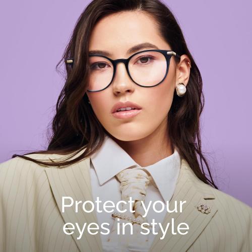 Gaoye Blue Light Blocking Glasses Retro Round - Black & Pink