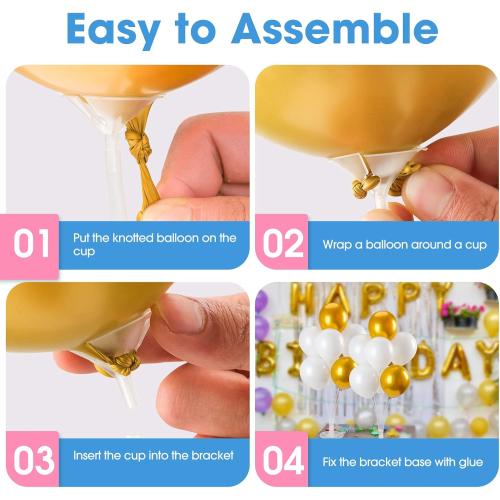 30 Sets Balloon Stand Kits, Balloon Sticks Holder with Base for Table Graduation Birthday Baby Shower Gender Reveal Party Decorations
