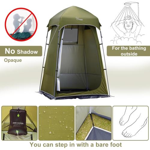 Vidalido Outdoor Camping Shower Tent Easy Setup Privacy Tent Changing Room Portable Camp Shower Tents for Camping with Floor, Waterproof Privacy Shelters Camping Toilet Tent