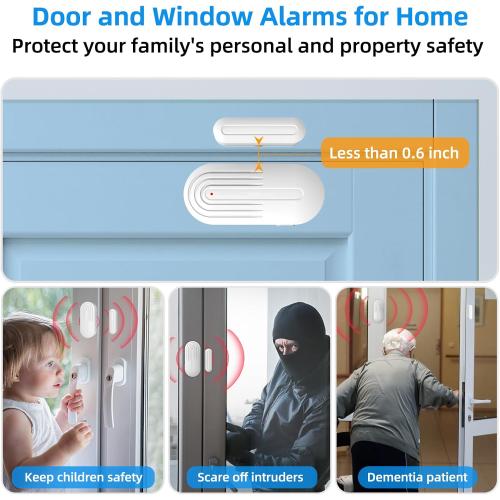 Daytech Wireless Door Sensor Chime - 800ft Range, 20 Chimes, 5 Adjustable Volume, Mute Mode, LED Indicator, Door Open Alert for Business/Home