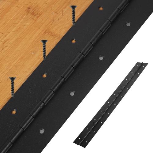2 Pack Heavy Duty Piano Hinges, 36 Inch x 3 Inch Open Width Stainless Steel Piano Hinge 0.06 Thick Black Continuous & Piano Hinges with Screws for Wood Furniture, Door, Wooden Box