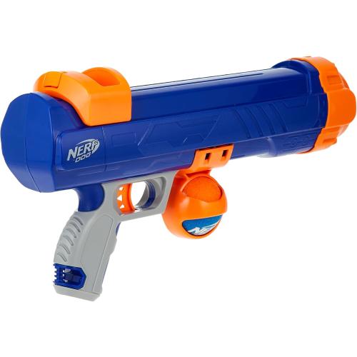 Missing Ball....Nerf Dog Tennis Ball Blaster Dog Toy Blue/Orange, 16 Inch Compact Blaster with
