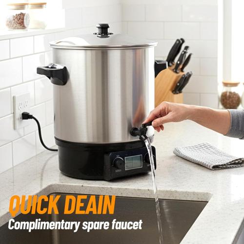 24.5QT Premium Stainless Steel Electric Water Bath Canner - Large-Capacity Digital Electric Canner with LCD Display, Adjustable Temp 86-212°F & Timer for Canning, Making Jams, Sauces, Pickles, Soups
