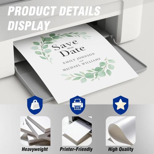 Veritas White Cardstock 8.5 x 11”, 110LB/199GSM Heavyweight Card Stock, 100 Sheets, Thick Cardstock Printer Paper for Copy, Printing, Art Projects, Invitations, Made In USA