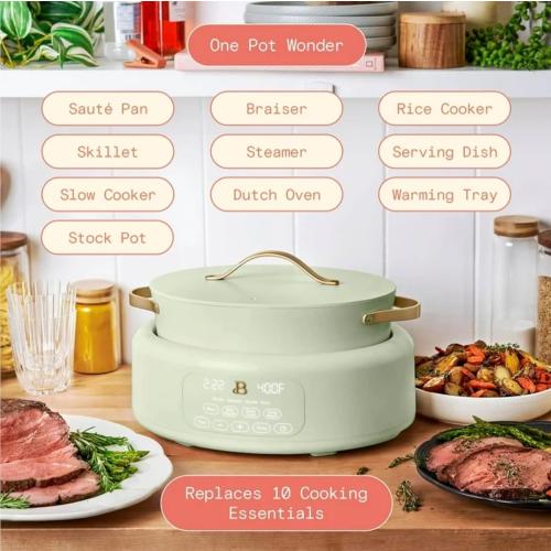 Drew Barrymore 10 in 1, 6 Qt Electric Multi-Cooker, Sage-Green