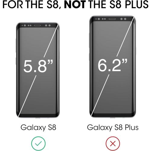 amFilm Glass Screen Protector for Samsung Galaxy S8, 3D Curved Tempered Glass, Dot Matrix with Easy Installation Tray, Case Friendly (Black)