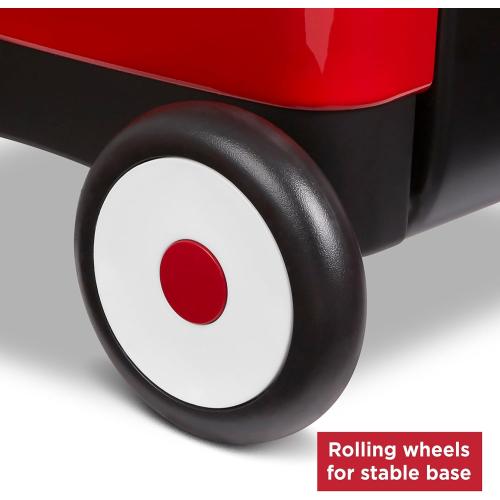 Radio Flyer Push & Pull Walker Wagon with Garden Tools, Red, for Kids 1-4 Years Old, Locking Handle for Stability, Baby Push Walker Converts to Pull Wagon, for Indoor & Outdoor Play