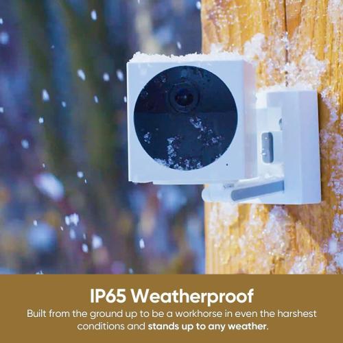 Color White Wyze Cam Outdoor Starter Bundle v2 (1 Camera   Base Station) - 1080p HD Wireless Home Security Camera, Battery-Powered, IP65 Rated, Color Night Vision, 2-Way Audio, Compatible with Alexa & Google