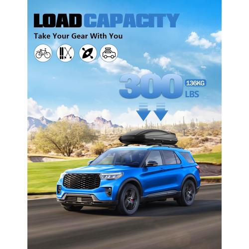 FengYu 300lb Roof Rack Cross Bars Compatible with Ford Explorer 2020 2021 2022 2023 2024 2025 2026, Lockable Heavy Duty Aluminum Roof Rails Crossbars Cargo Bars Canoe Rooftop Black Carrier Luggage