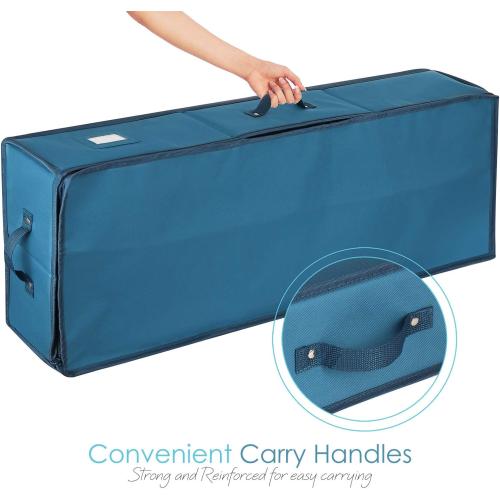 Hearth & Harbor Wrapping Paper Storage Container - Christmas Storage Bag with Interior Pockets - Gift Wrapping Organizer Storage Fits Up to 22 Rolls of 40