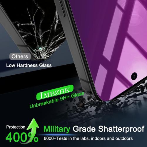 IMBZBK [Auto-Dust Removal] Colorful Privacy Screen Protector for iPhone 17 Pro Max [Private] Accessories, 3 Pack Anti Spy Anti-Blue Light Tempered Glass, Briliant Gradient Purple