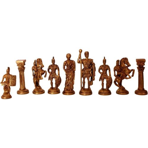 StonKraft Collector Edition Brass Chess Pieces Pawns Chessmen Chess Coins Figurine Pieces (3.5 Roman)