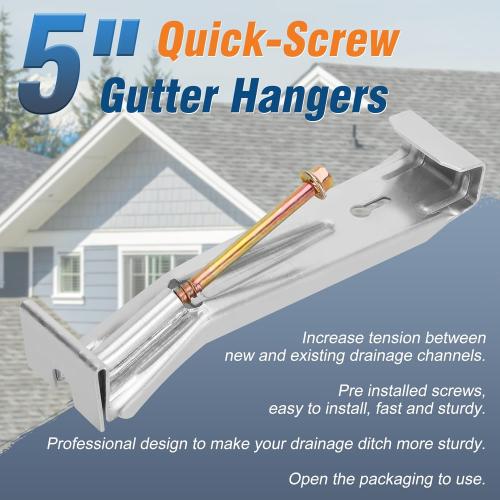25 Pcs 5 Inch Gutter Hangers with a Pre-Inserted