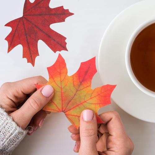 200 Pcs Parchment Fall Leaves Thanksgiving Cheese Parchment Decorative Cheese Paper Leaves for Plate Table Charcuterie Boards Food Serving Decoration