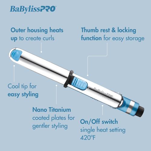 Nano Titanium Prima2000 Ionic Styling Iron, 3/4 stainless steel travel/mini iron, all hair types