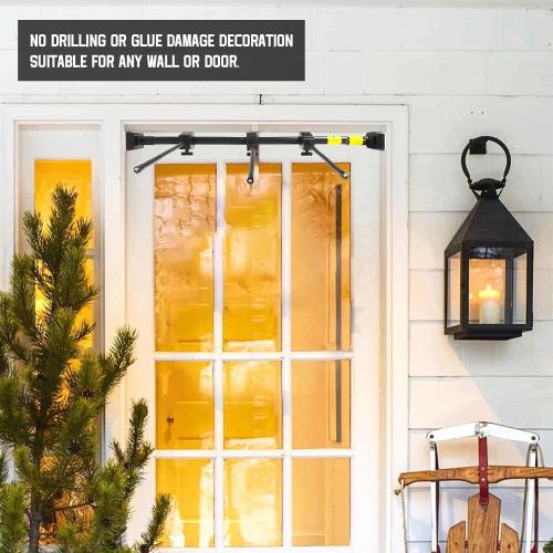 Garland Hanger for Front Door Frame, Adjustable 30”- 67“ Heavy-Duty Garland Holder for Door Frame Christmas & Halloween Decorations for Wreaths, Lights & More No Screws.（30” -40“）