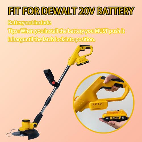 Cordless Weed Wacker for Dewalt 20V Battery with 4 Types Blades, Brushless Motor, Lightweight Grass Trimmer/Brush Cutter for Lawn, Yard and Bush Trimming（No Battery）