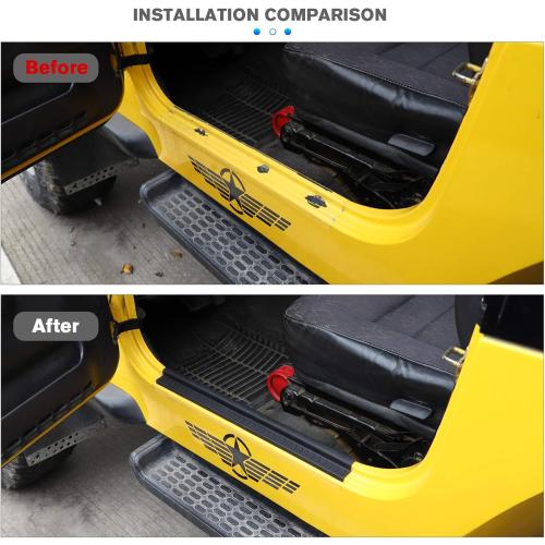 JeCar Door Sill Guards Door Entry Protectors Exterior Accessories for 1997-2006 Jeep Wrangler TJ