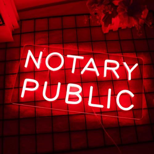 Notary Public Neon Sign,Inform of Business Services Provided of Notaries,Easy Hanging on Wall,5V USB Power Supply.16 * 8inches.