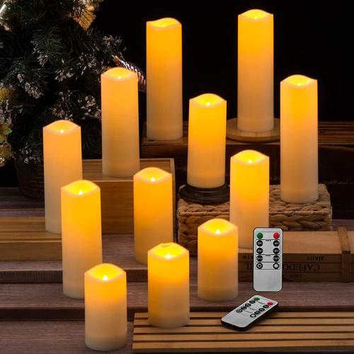 Flameless Candles Battery Operated Waterproof Led Candles Candles with 2 Remotes Contro for Wedding, Party, Birthday