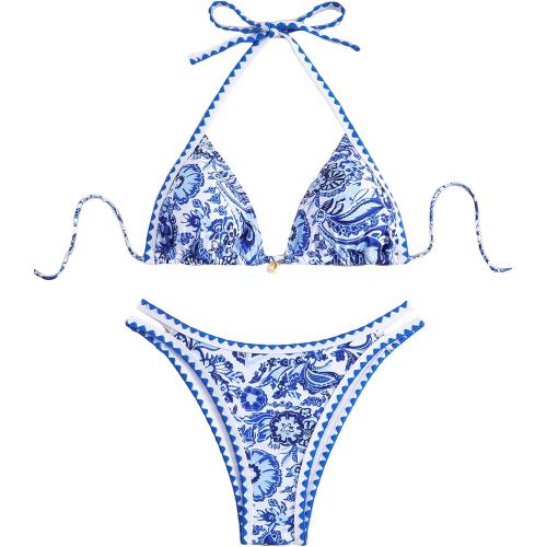 Size XS Women's Floral Printed Bathing Suit Halter Paisley Summer Swimsuit Bikinis Set