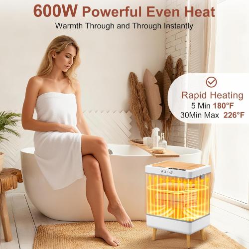 RUDAP Towel Warmer, 35L Large Towel Warmers for Bathroom, Foldable Blanket Warmer with Custom Fragrance, ETL Certification, Fast Heating, Fits 3 Large Towels, 2 Bathrobes, Blankets