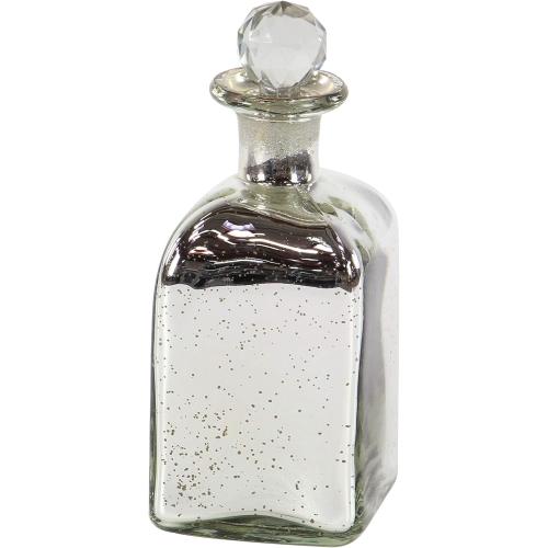 Deco 79 Glass Abstract Decorative Jars, Set of 3 9, 10, 11H, Silver