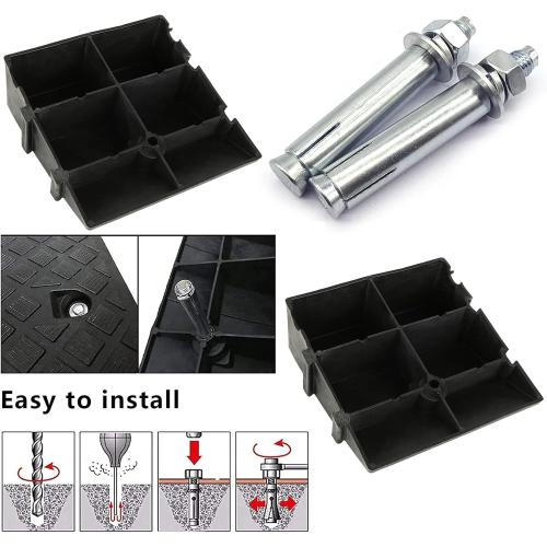 2PCS Driveway Curb Ramps 5 Rise Height Curb Ramp Interlock Curb Ramps for Driveway Low Cars Vehicles SUV Truck Motorcycle Wheelchair Bike